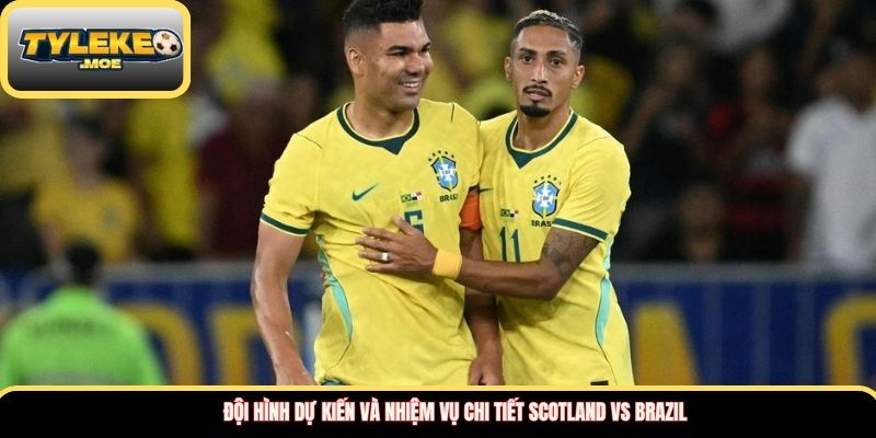 Đội hình dự kiến và nhiệm vụ chi tiết Scotland vs Brazil